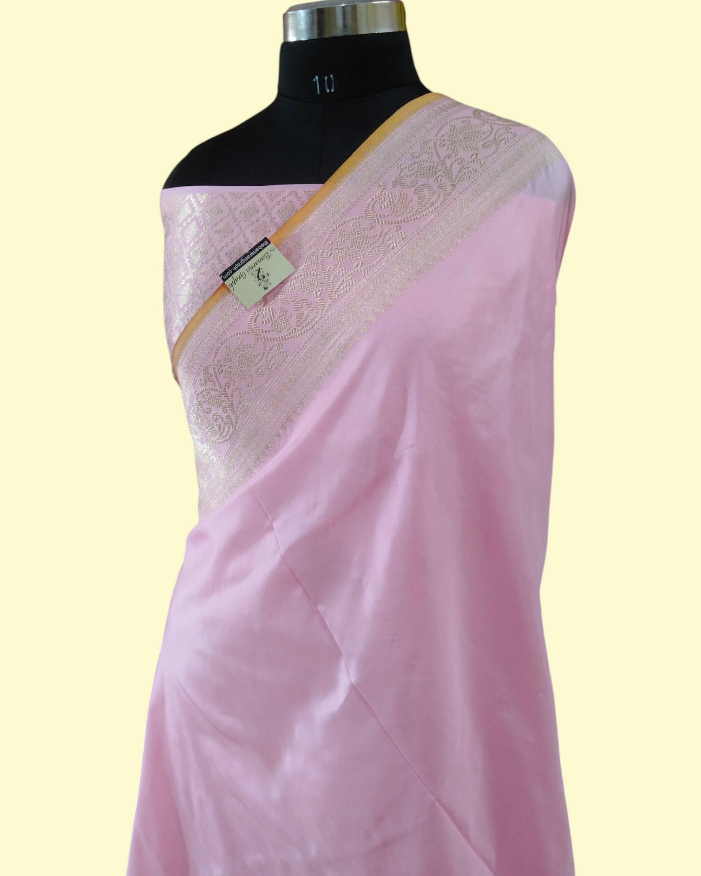 Baby Pink Pure Katan Handloom Silk Kadhua - Banarasi Saree