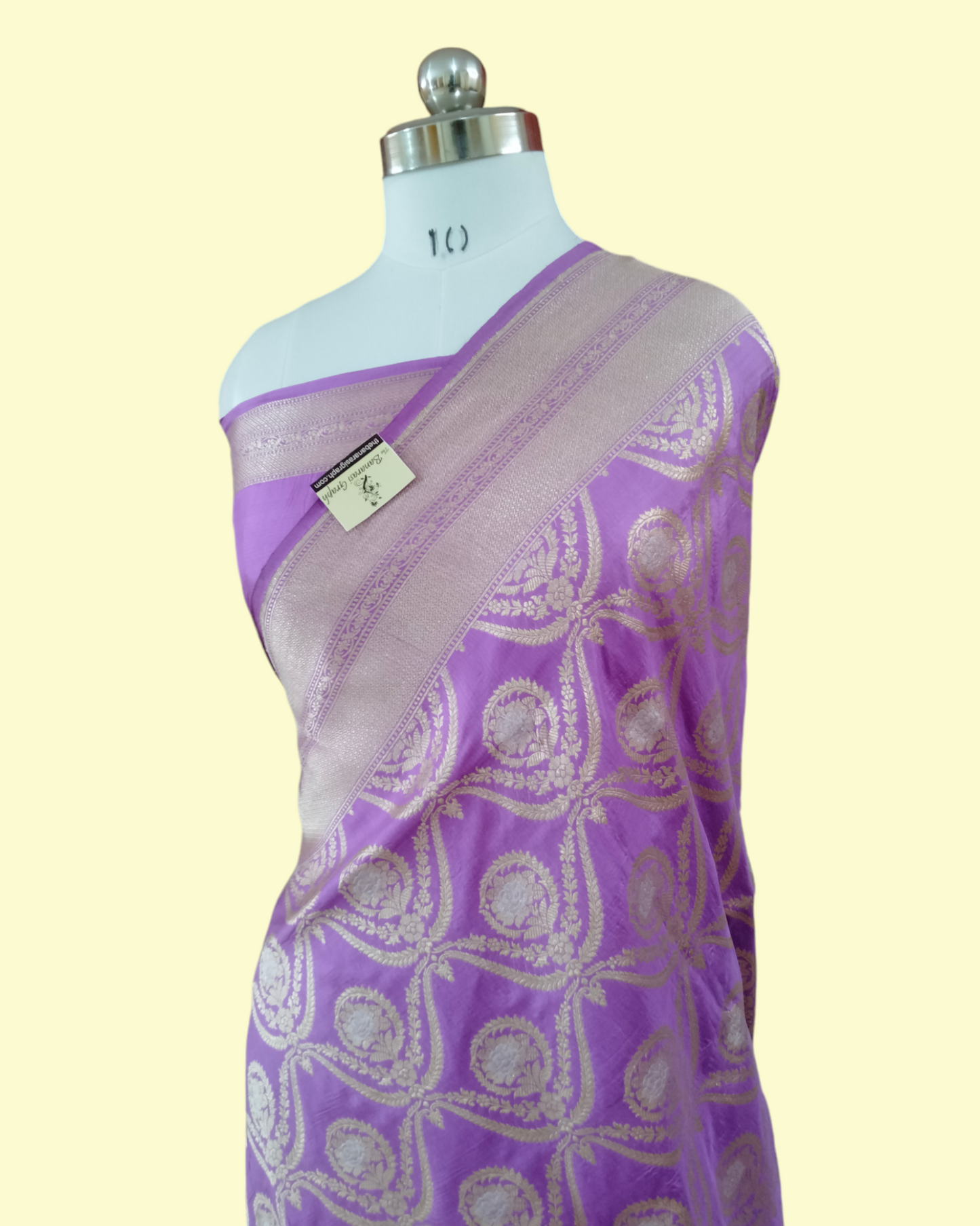 Purple Pure Katan Handloom Silk - Sona Roopa Jaal Work Banarasi Saree