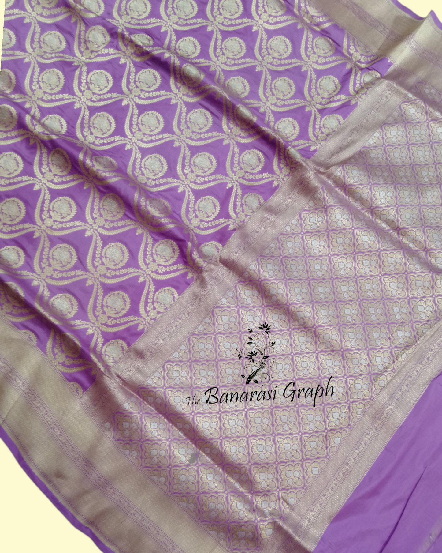 Purple Pure Katan Handloom Silk - Sona Roopa Jaal Work Banarasi Saree