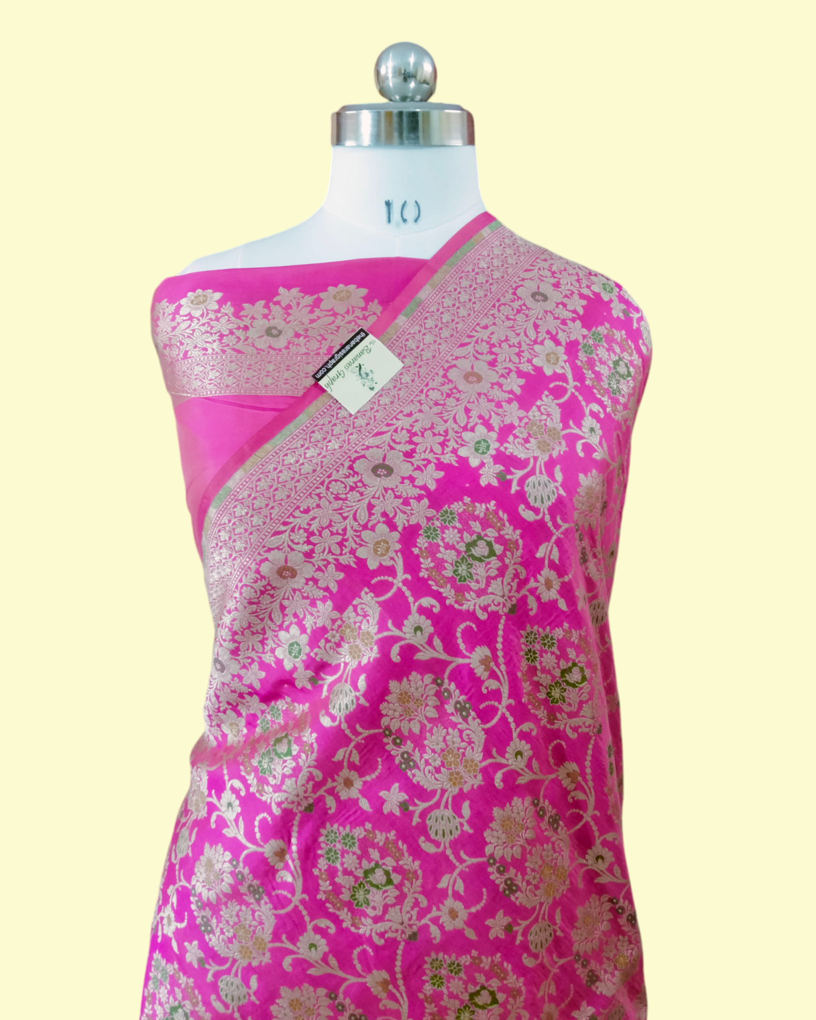 Pink Pure Katan Handloom Silk - All Over Jaal Work with Tilfi Meenakari Banarasi Saree