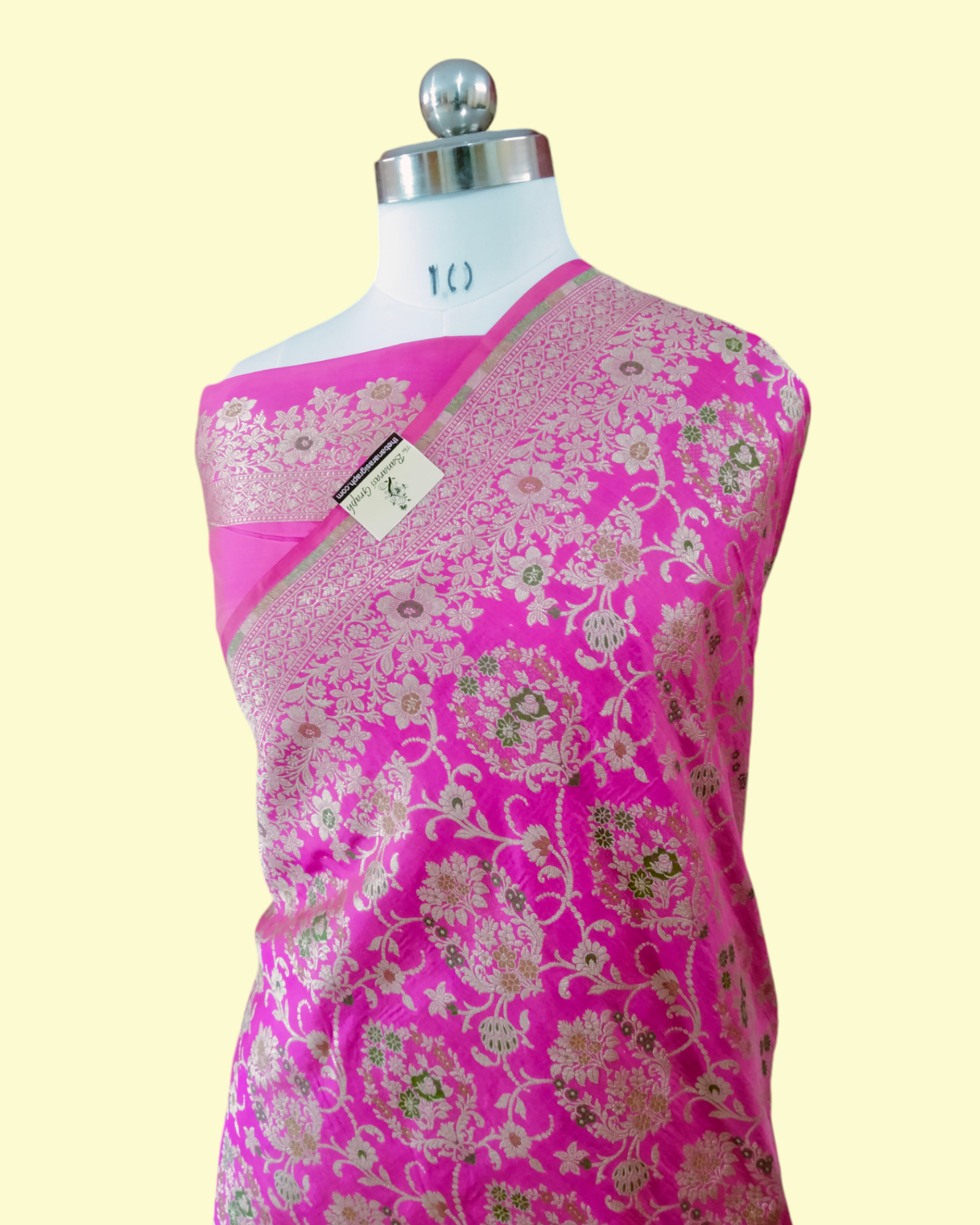 Pink Pure Katan Handloom Silk - All Over Jaal Work with Tilfi Meenakari Banarasi Saree
