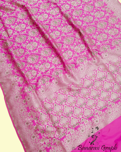 Pure Katan Handloom Silk - All Over Jaal Work Tilfi Meenakari Banarasi Saree