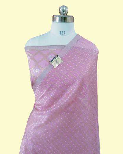 Baby Pink Pure Moonga Silk - Banarasi Saree