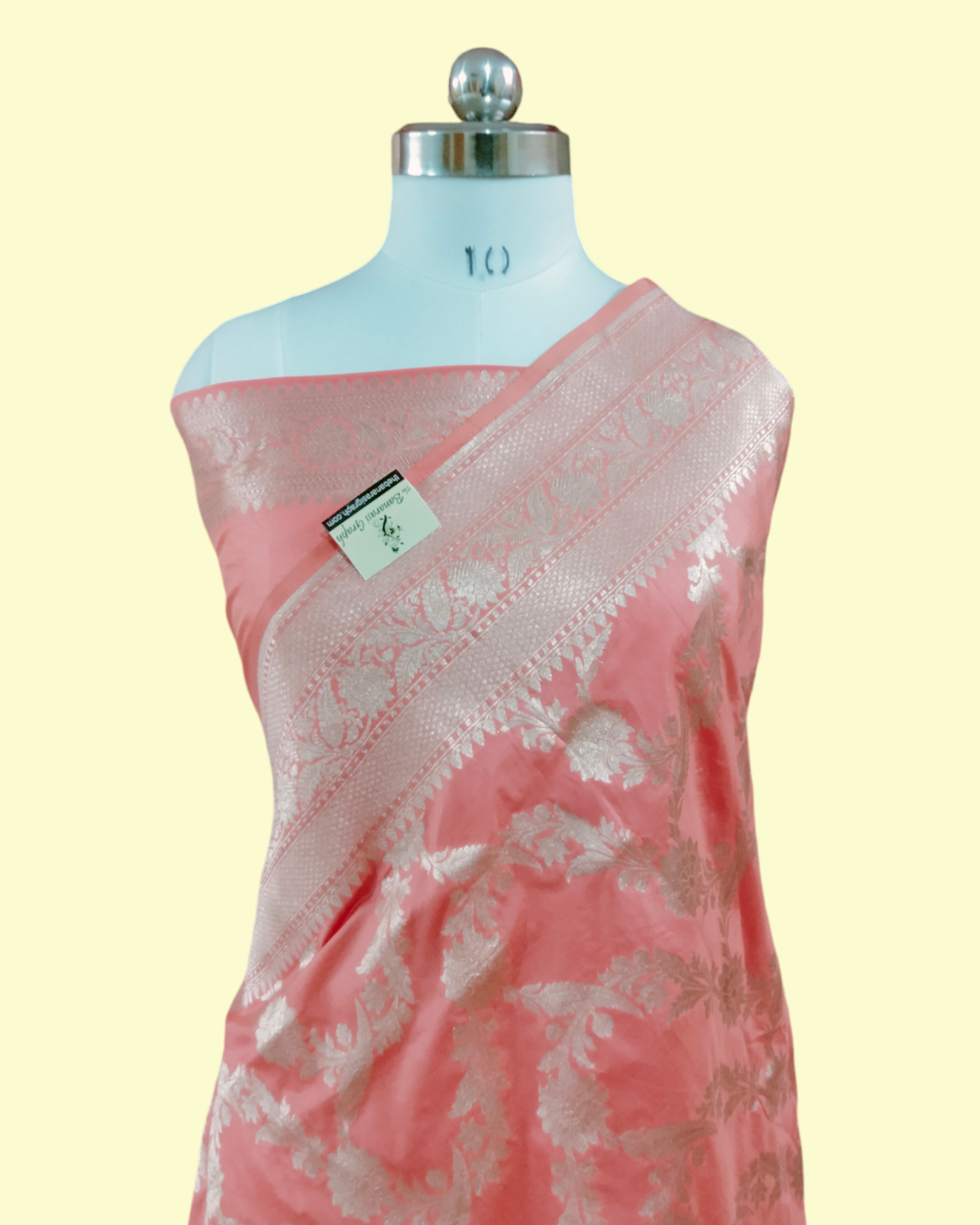 Peach Pure Katan Handloom Silk - Jaal Work Banarasi Saree