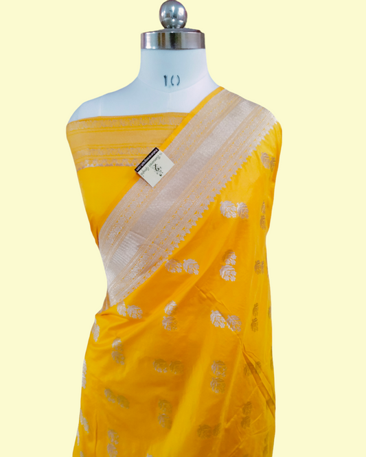 Yellow Pure Katan Uppada Handloom Silk - Banarasi Saree