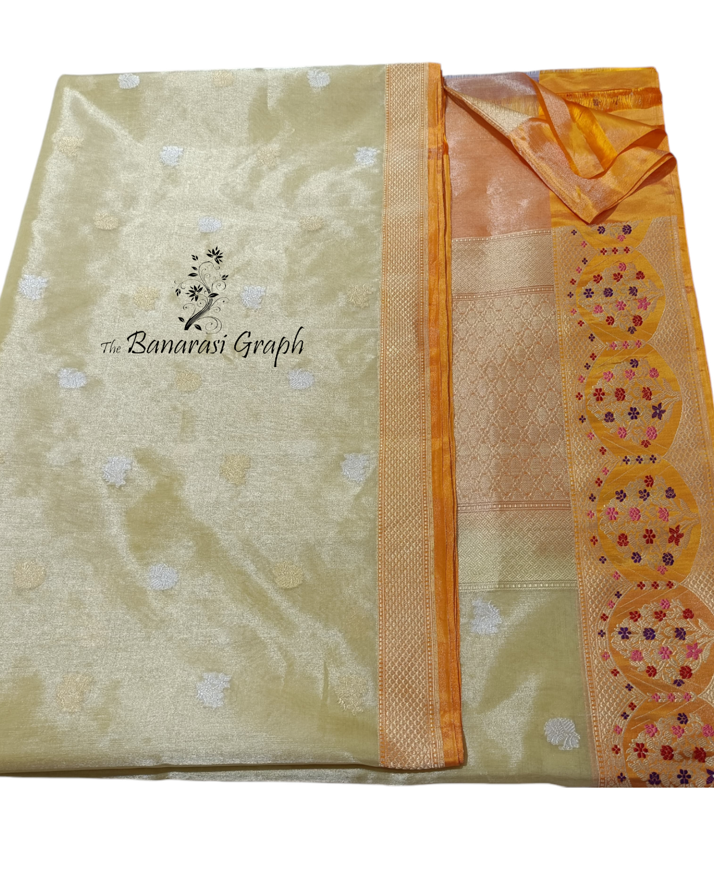 Pure Tissue Handloom Sona Roopa Kadhua With Alfi Meenakari - Katan Border Banarasi Saree