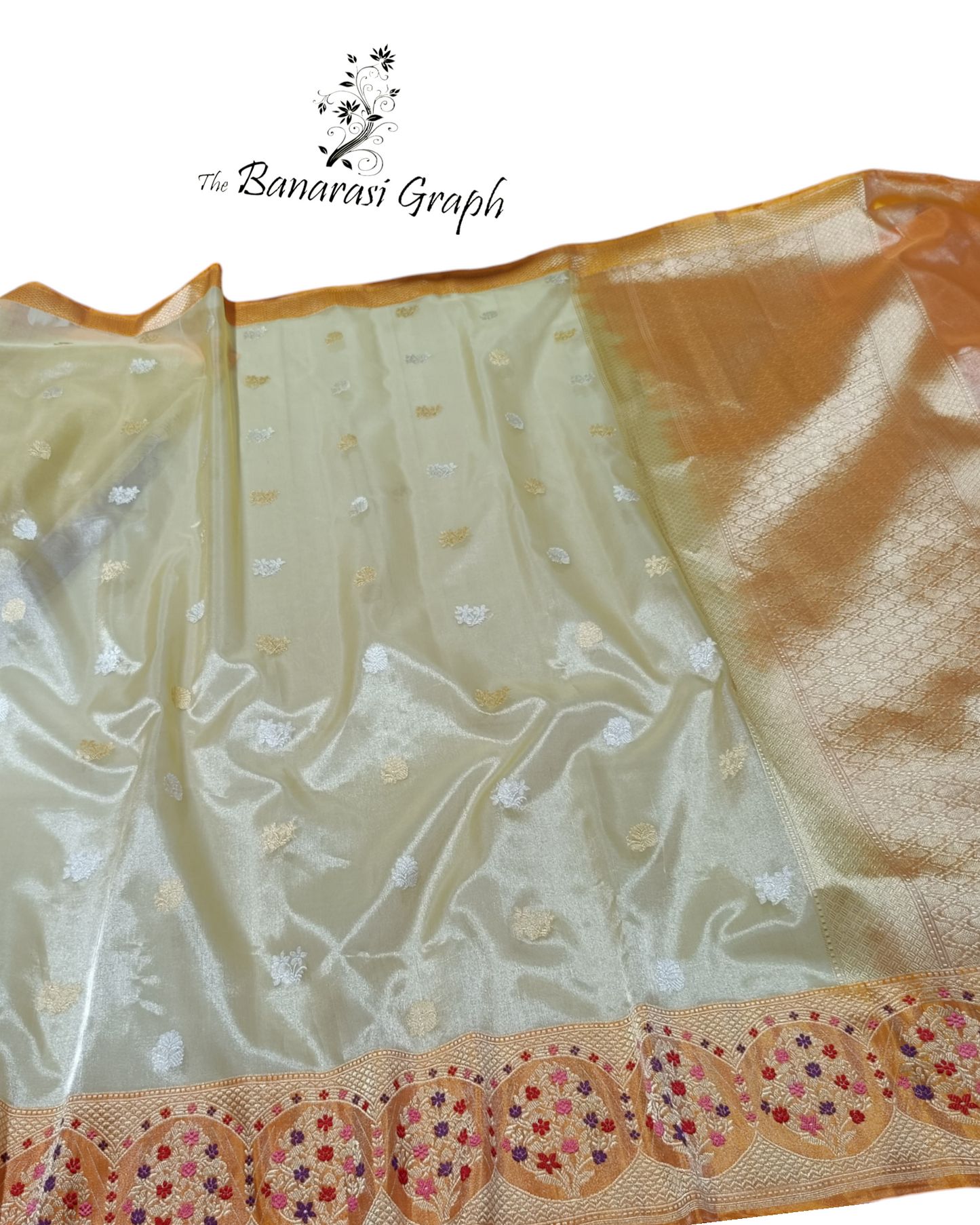 Pure Tissue Handloom Sona Roopa Kadhua With Alfi Meenakari - Katan Border Banarasi Saree