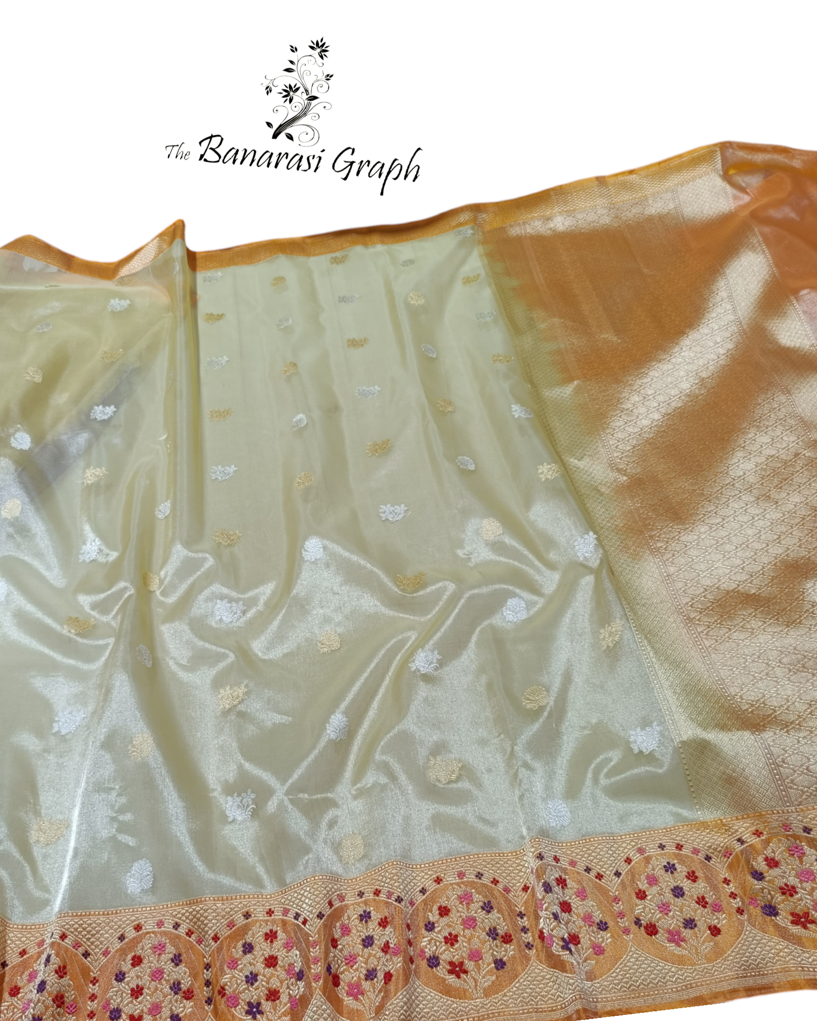 Pure Tissue Handloom Silk Sona Rupa Kadhua Motifs with Meenakari - Katan Border Banarasi Saree