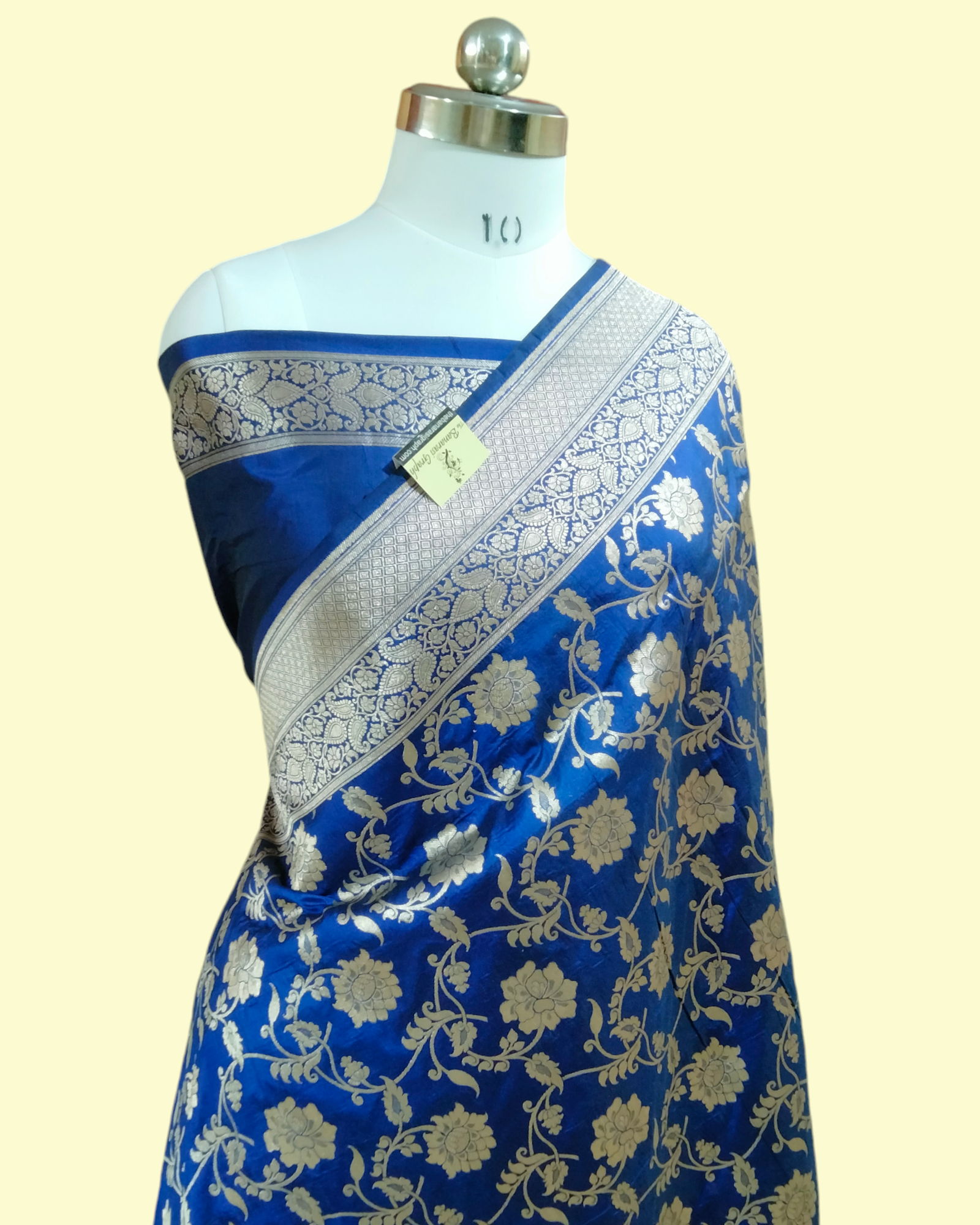 Royal Blue Pure Katan - All over Jaal Work Banarasi Saree