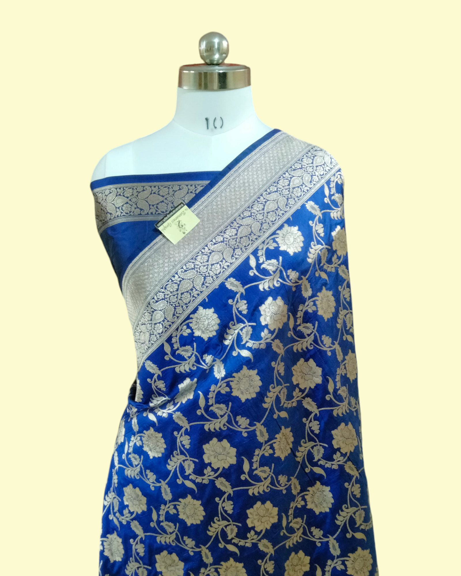 Royal Blue Pure Katan - All over Jaal Work Banarasi Saree