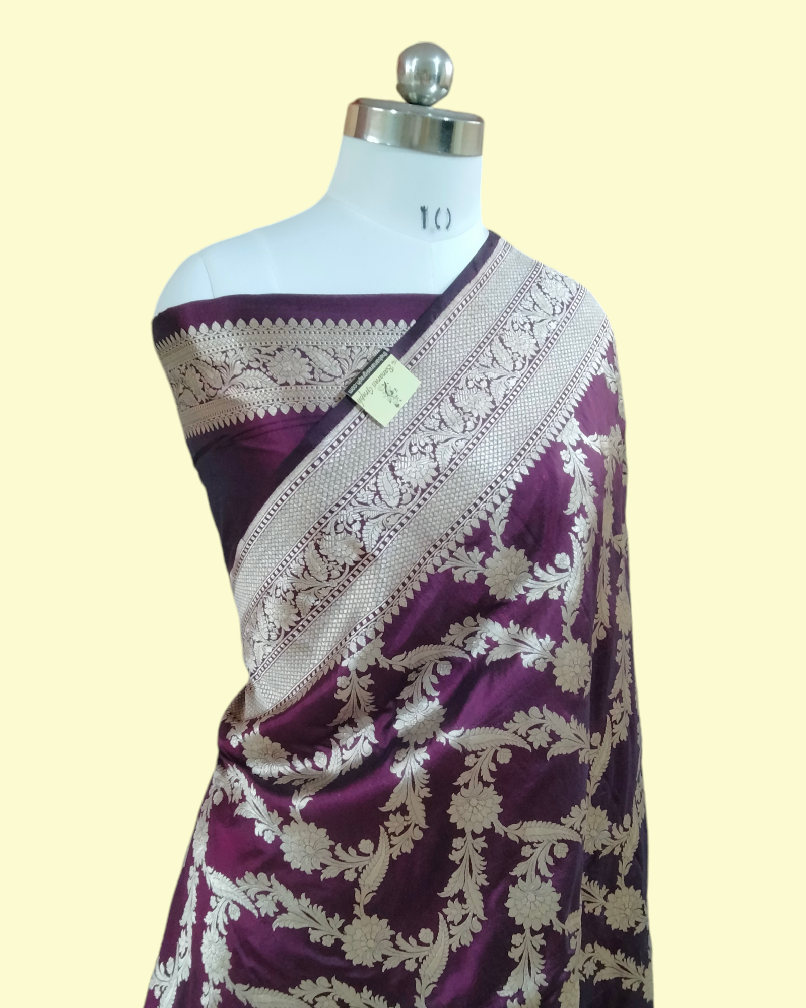 Magenta Pure Katan Handloom Silk - Jaal Work Banarasi Saree