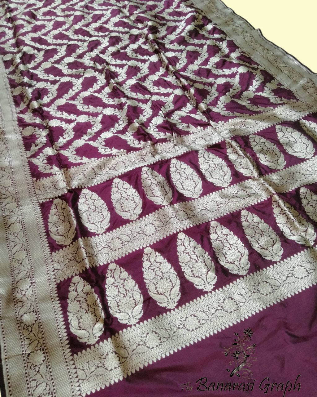 Magenta Pure Katan Handloom Silk - Jaal Work Banarasi Saree
