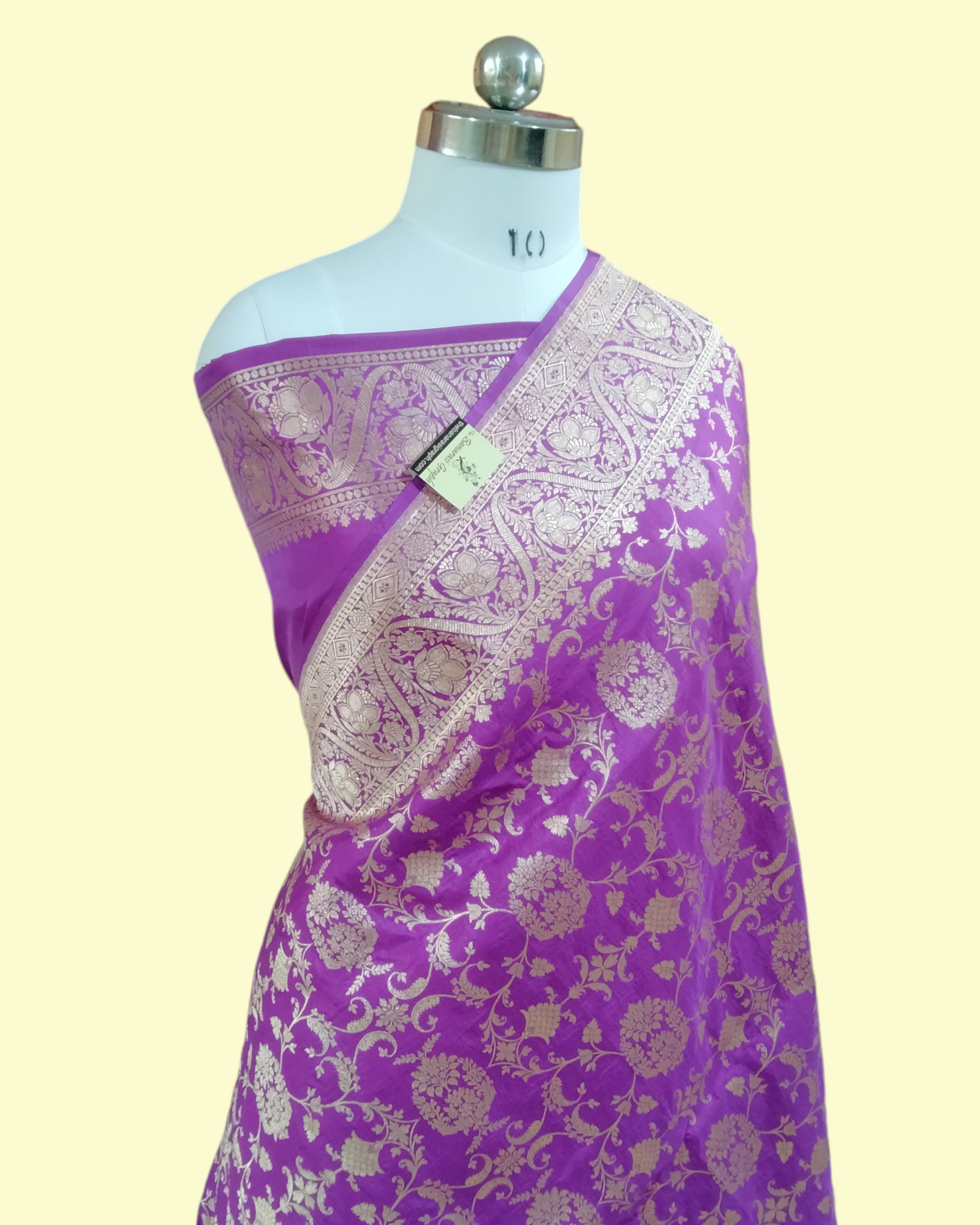Purple Pure Katan Handloom Silk - All Over Jaal Work Banarasi Saree