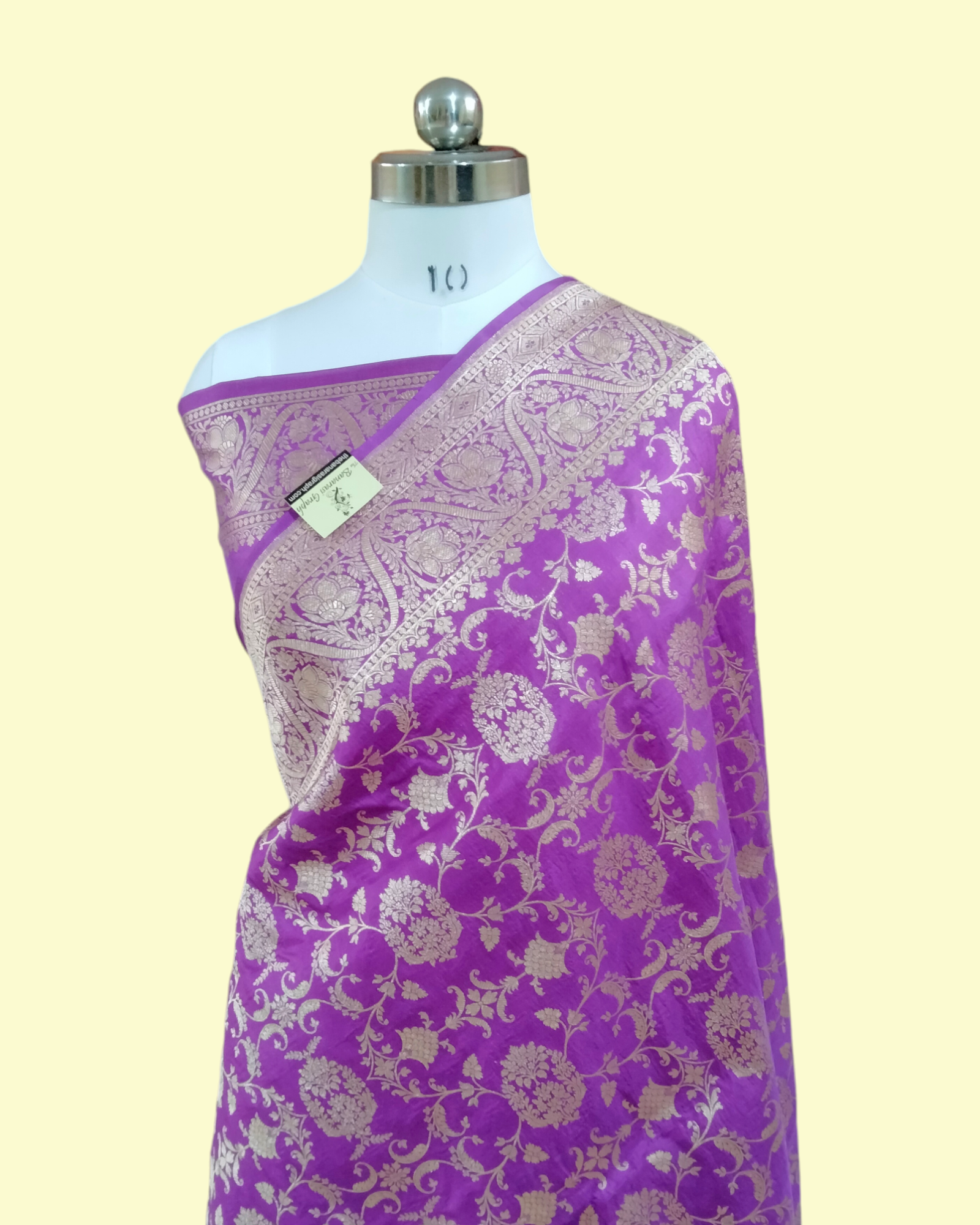 Purple Pure Katan Handloom Silk - All Over Jaal Work Banarasi Saree