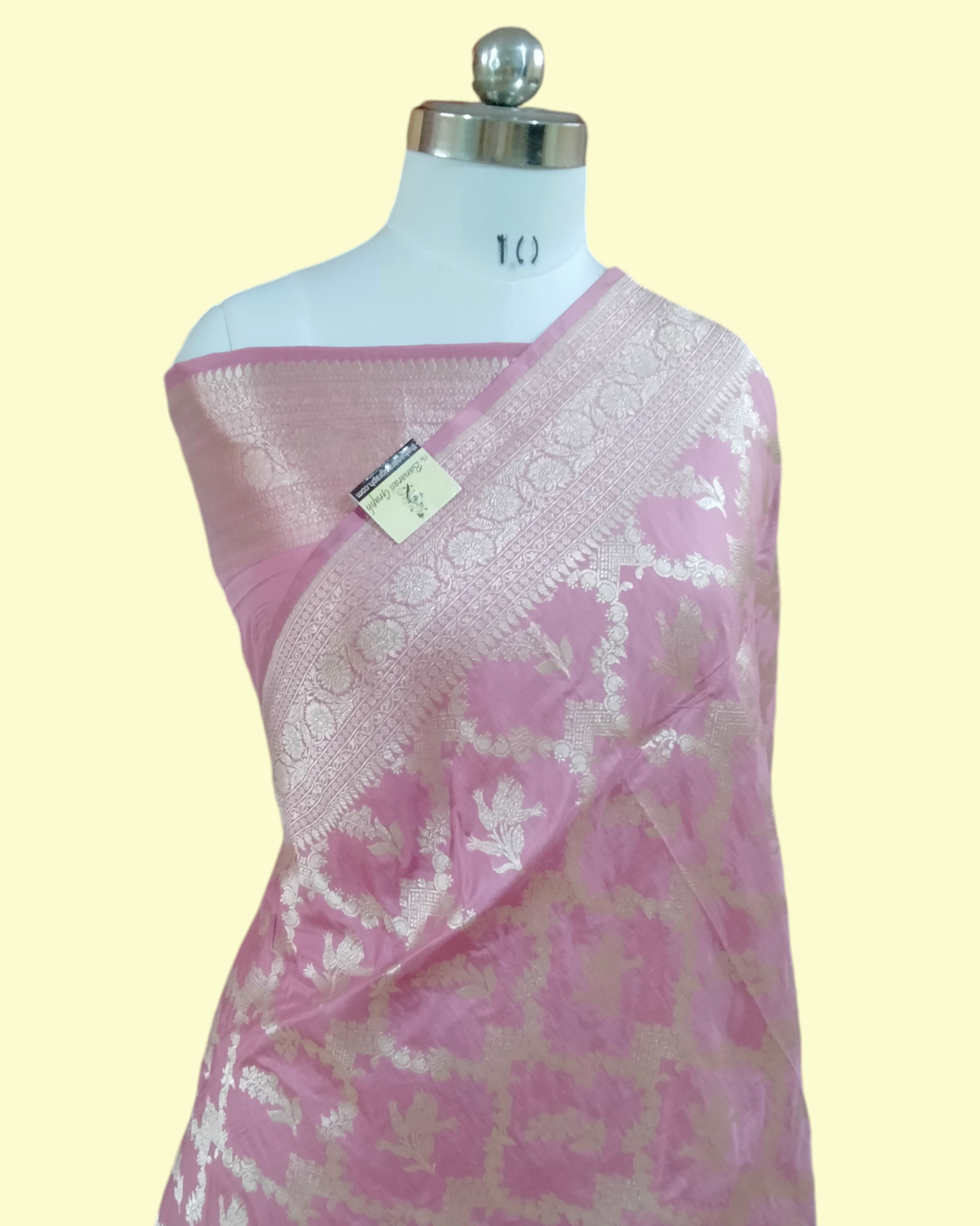 Pink Pure Katan Handloom Silk - All Over Jaal Work Banarasi Saree