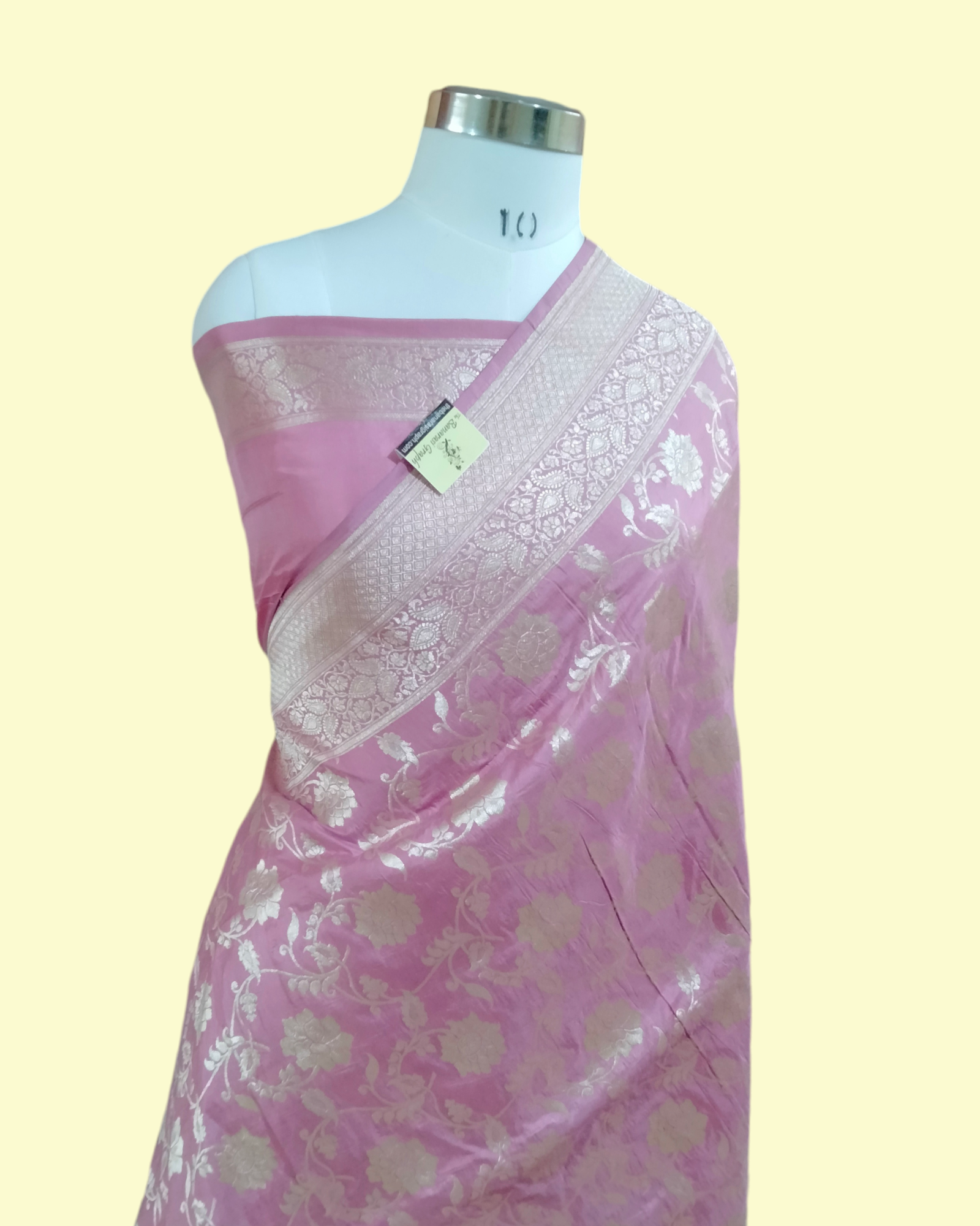 Peach Pure Katan Handloom Silk - All Over Jaal Work Banarasi Saree