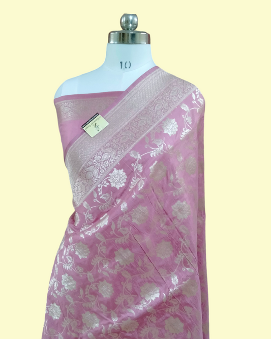 Pure Katan Handloom Silk  Uppada - All Over Jaal Work Banarasi Saree