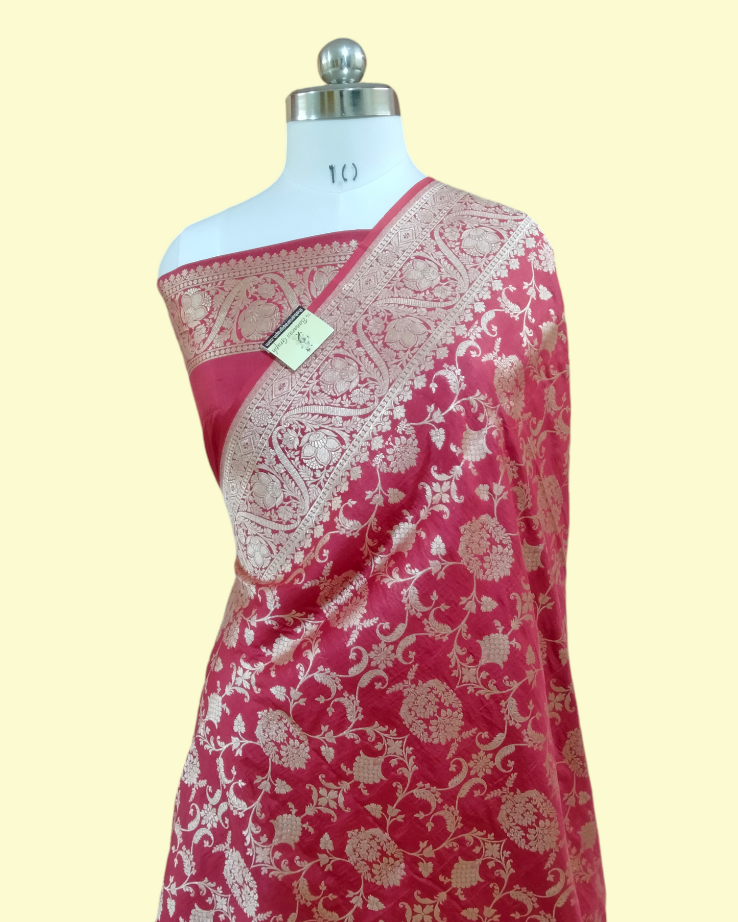 Red Pure Katan Handloom Silk Uppada - All Over Jaal Work Banarasi Saree