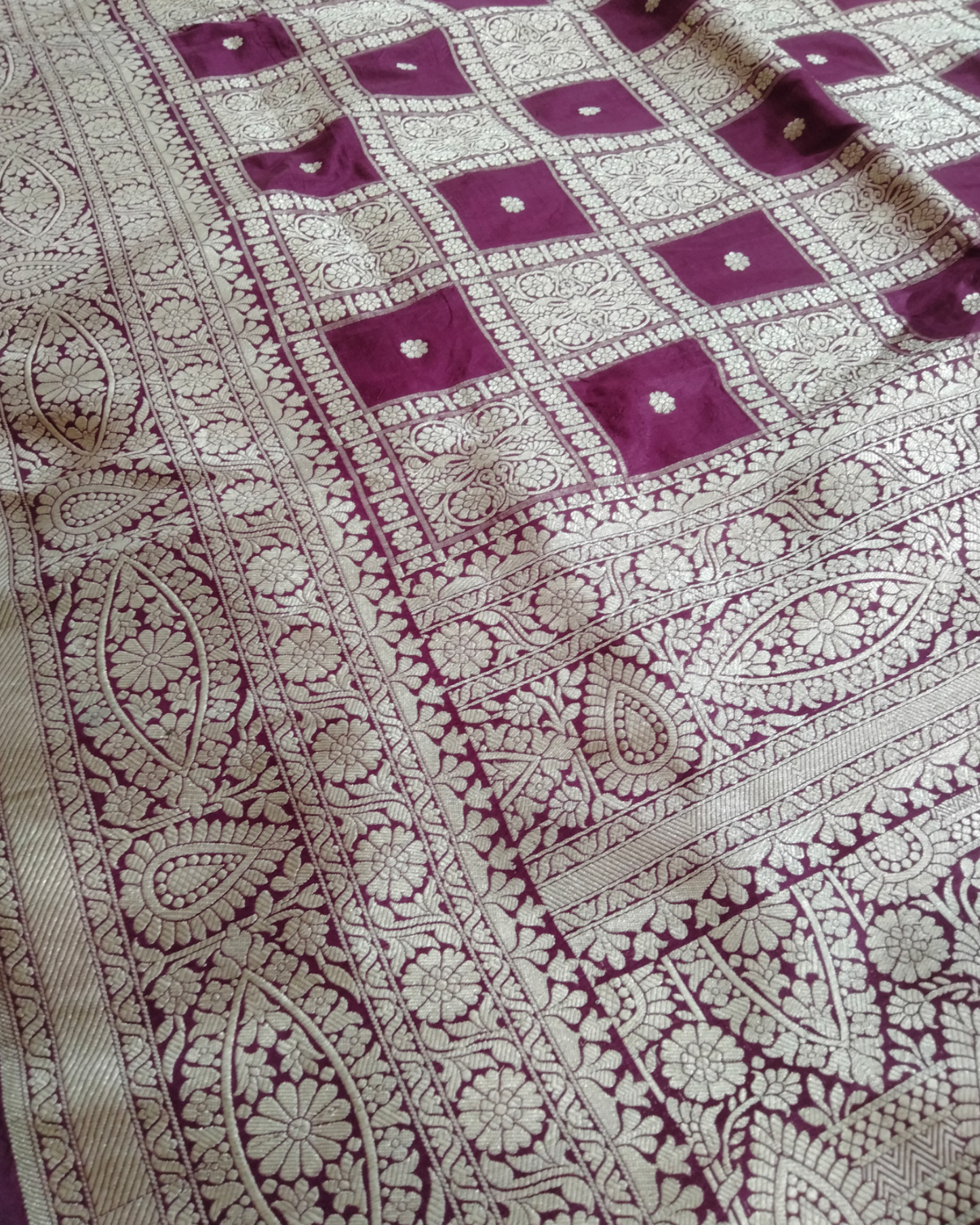 Pure Katan Handloom Silk Uppada - All Over Brocade Jaal Work Banarasi Saree