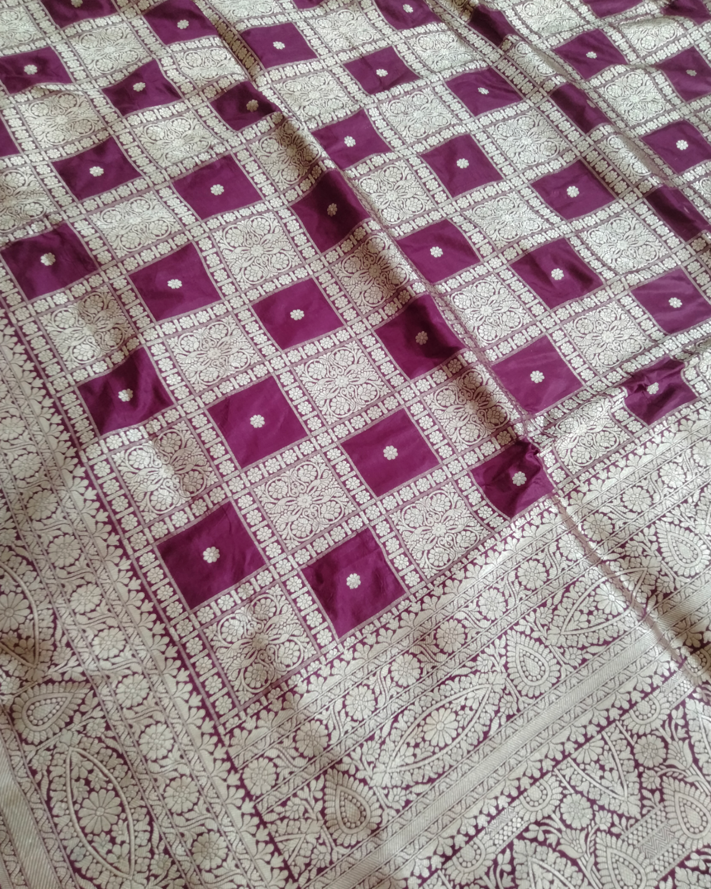 Pure Katan Handloom Silk Uppada - All Over Brocade Jaal Work Banarasi Saree