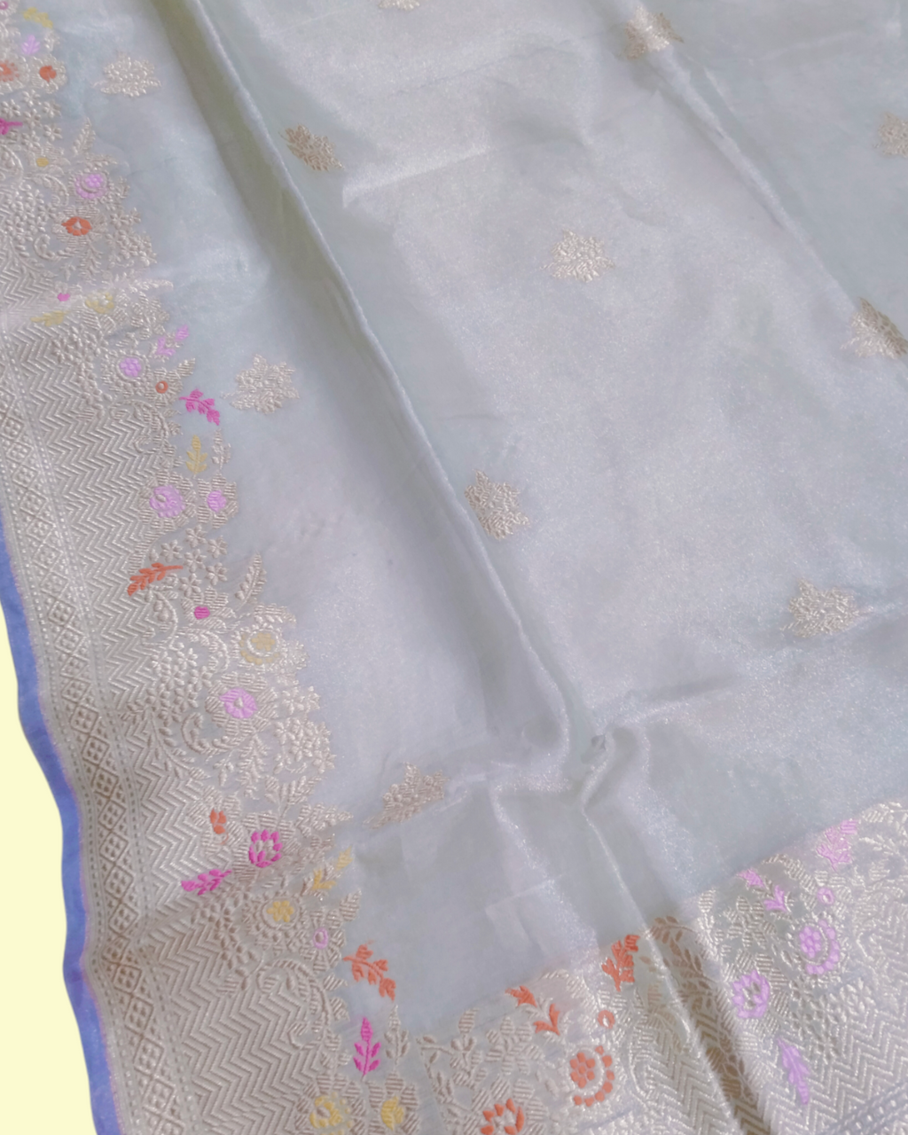 Pure Tissue Kadhua Motifs - Handloom Meenakari Banarasi Saree