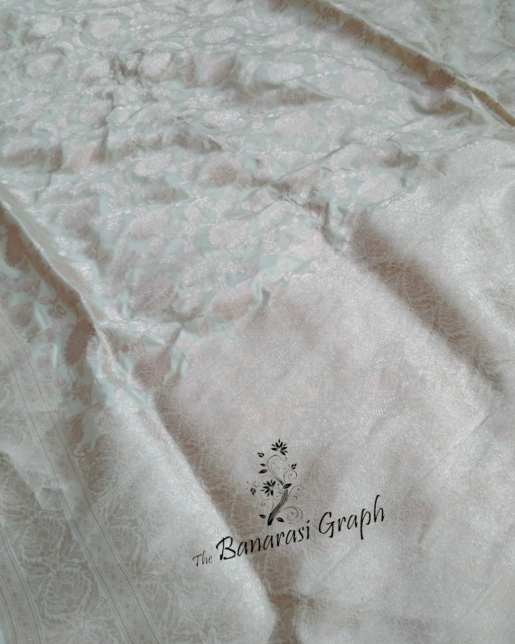 Cream Pure Katan Handloom Silk - All Over Jaal Work Banarasi Saree
