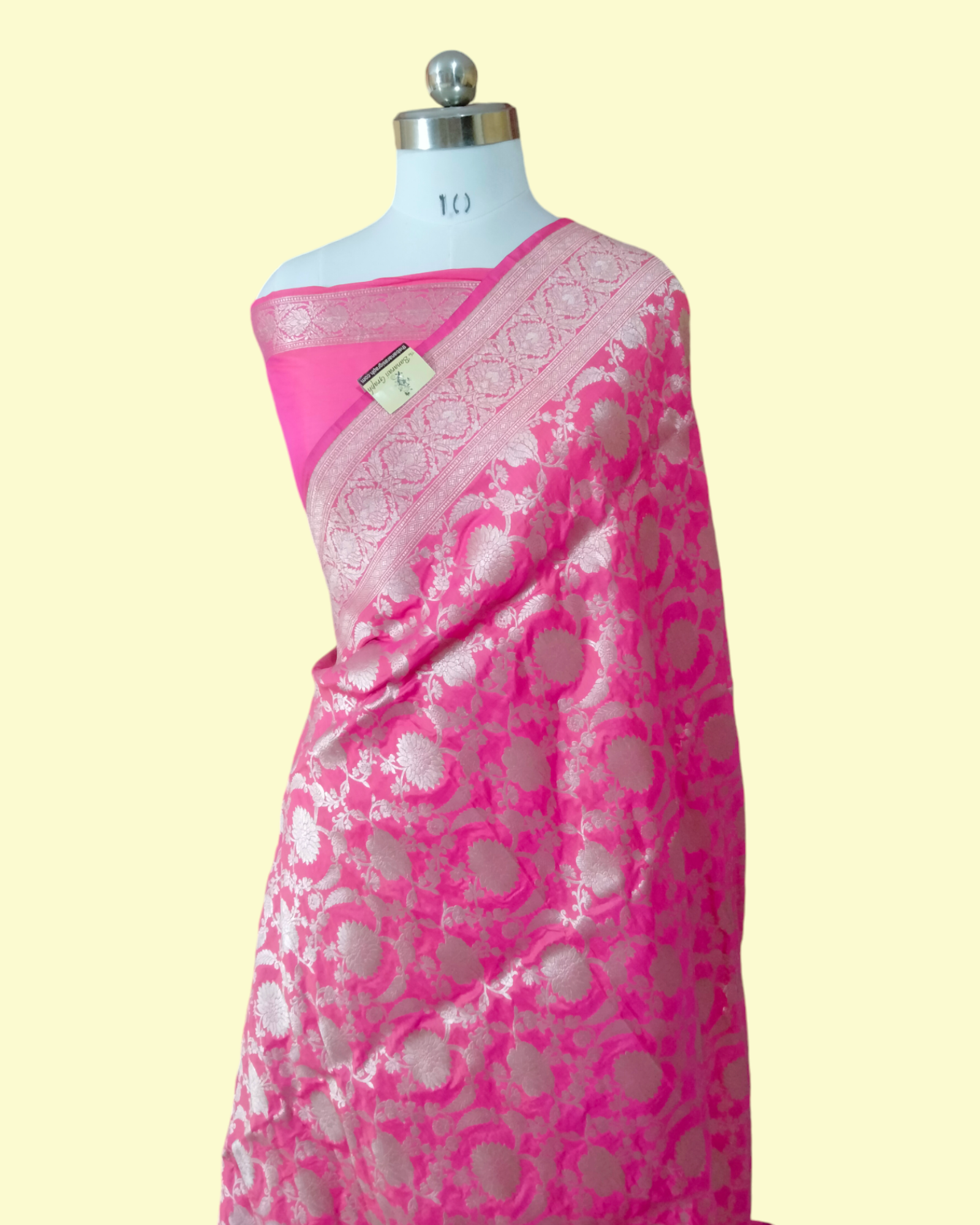 Pink Pure Katan Handloom Silk - All Over Jaal Work Banarasi Saree