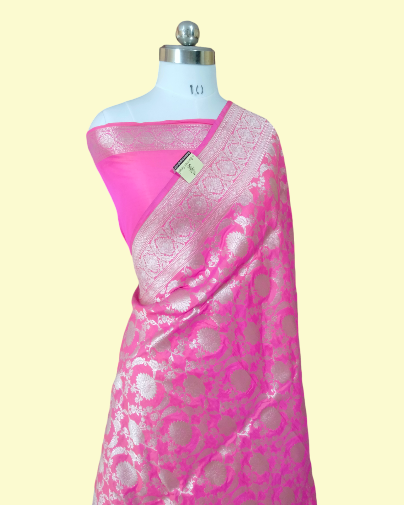Pink Pure Katan Handloom Silk - All Over Jaal Work Banarasi Saree