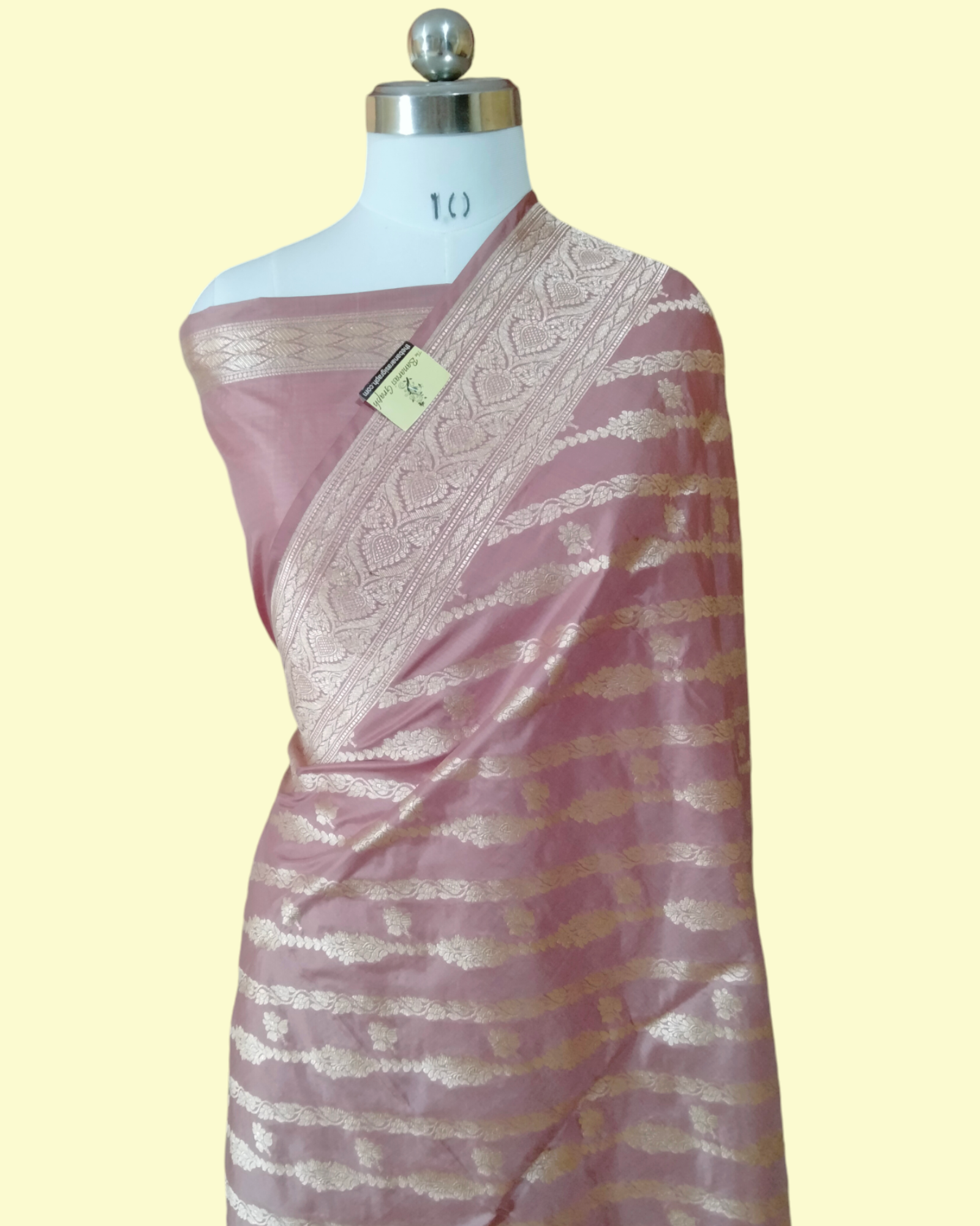 Peach Pure Katan Handloom Silk - All Over Jaal Work Banarasi Saree