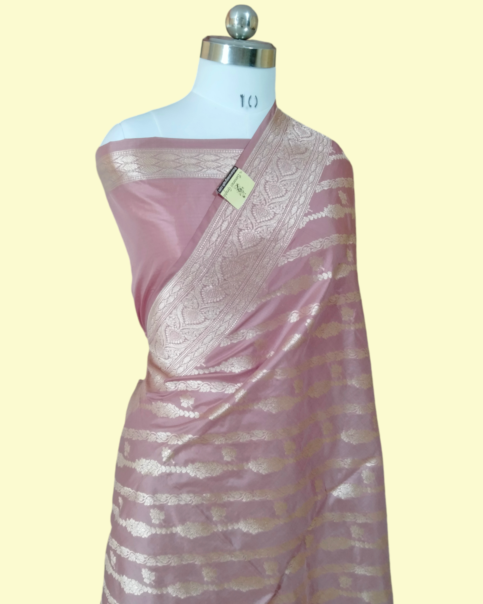 Peach Pure Katan Handloom Silk - All Over Jaal Work Banarasi Saree
