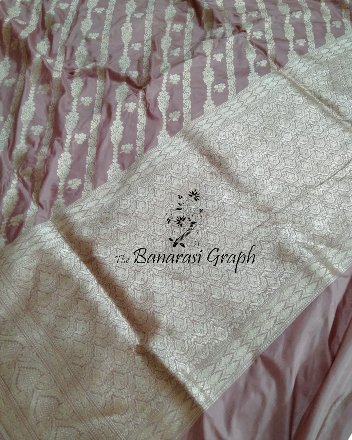 Peach Pure Katan Uppada - All Over Jaal Work Banarasi Saree