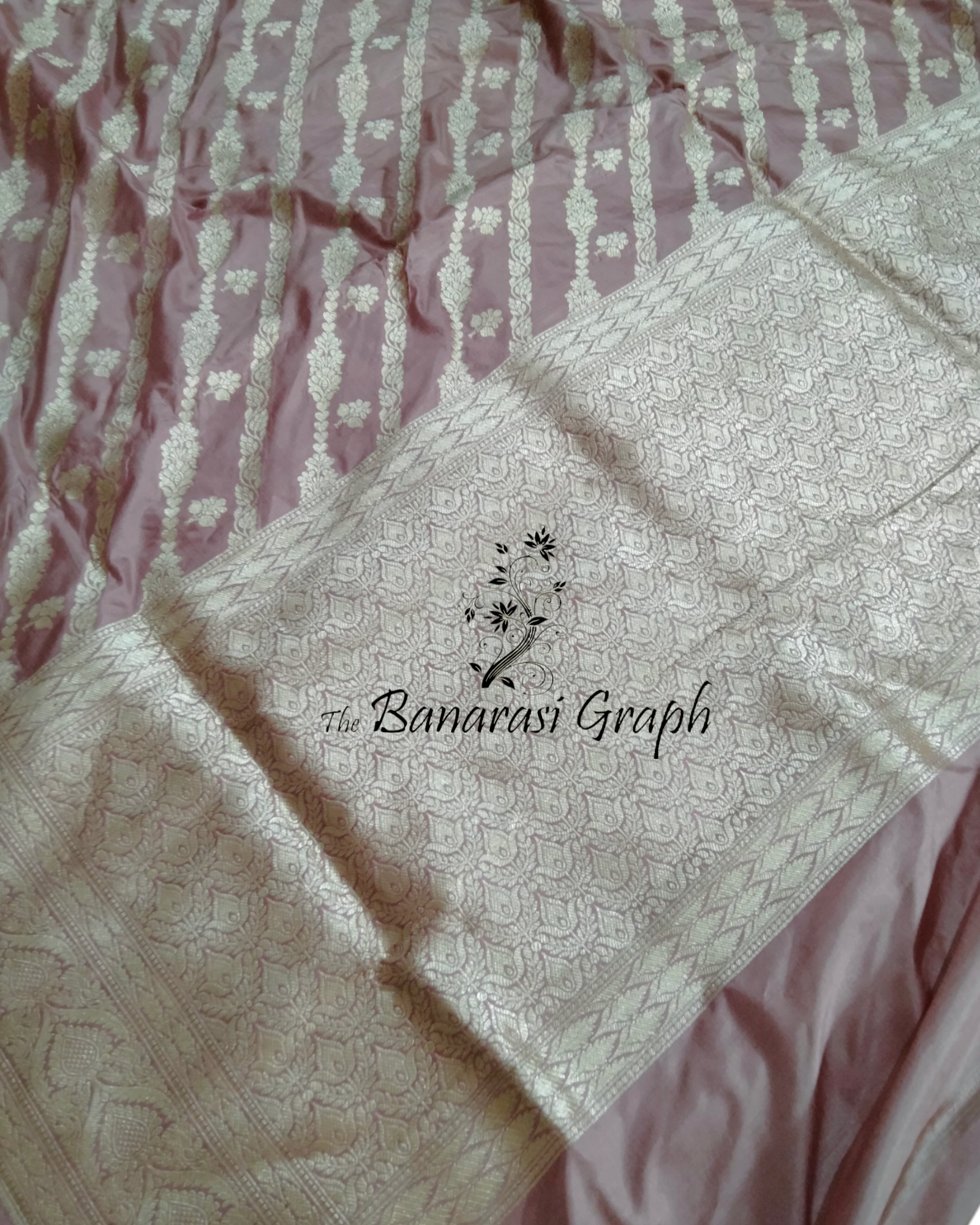 Peach Pure Katan Handloom Silk - All Over Jaal Work Banarasi Saree