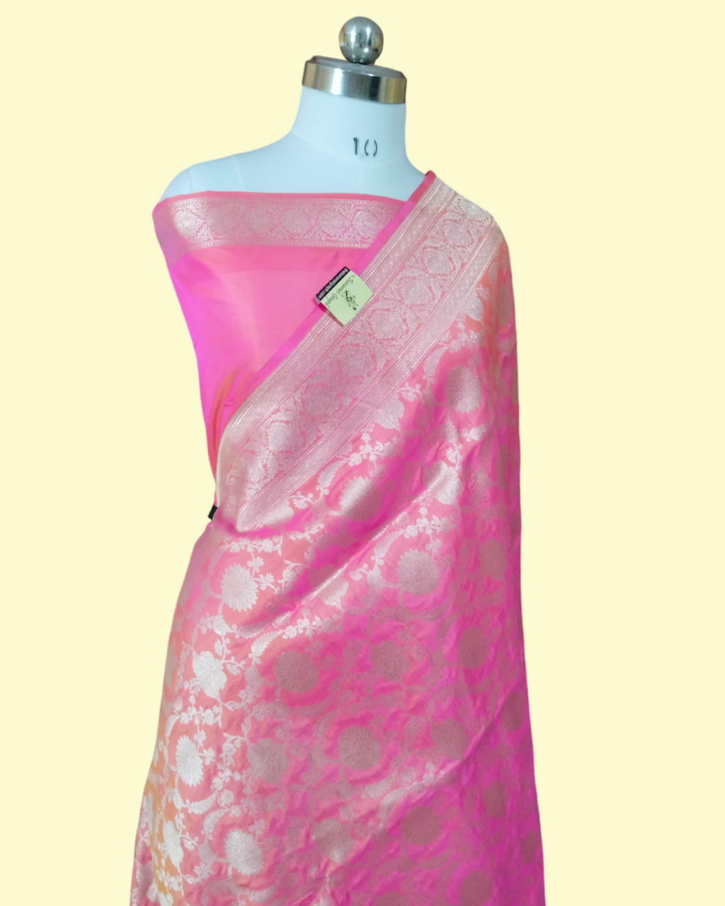Pink Pure Katan Handloom Silk - All Over Jaal Work Banarasi Saree