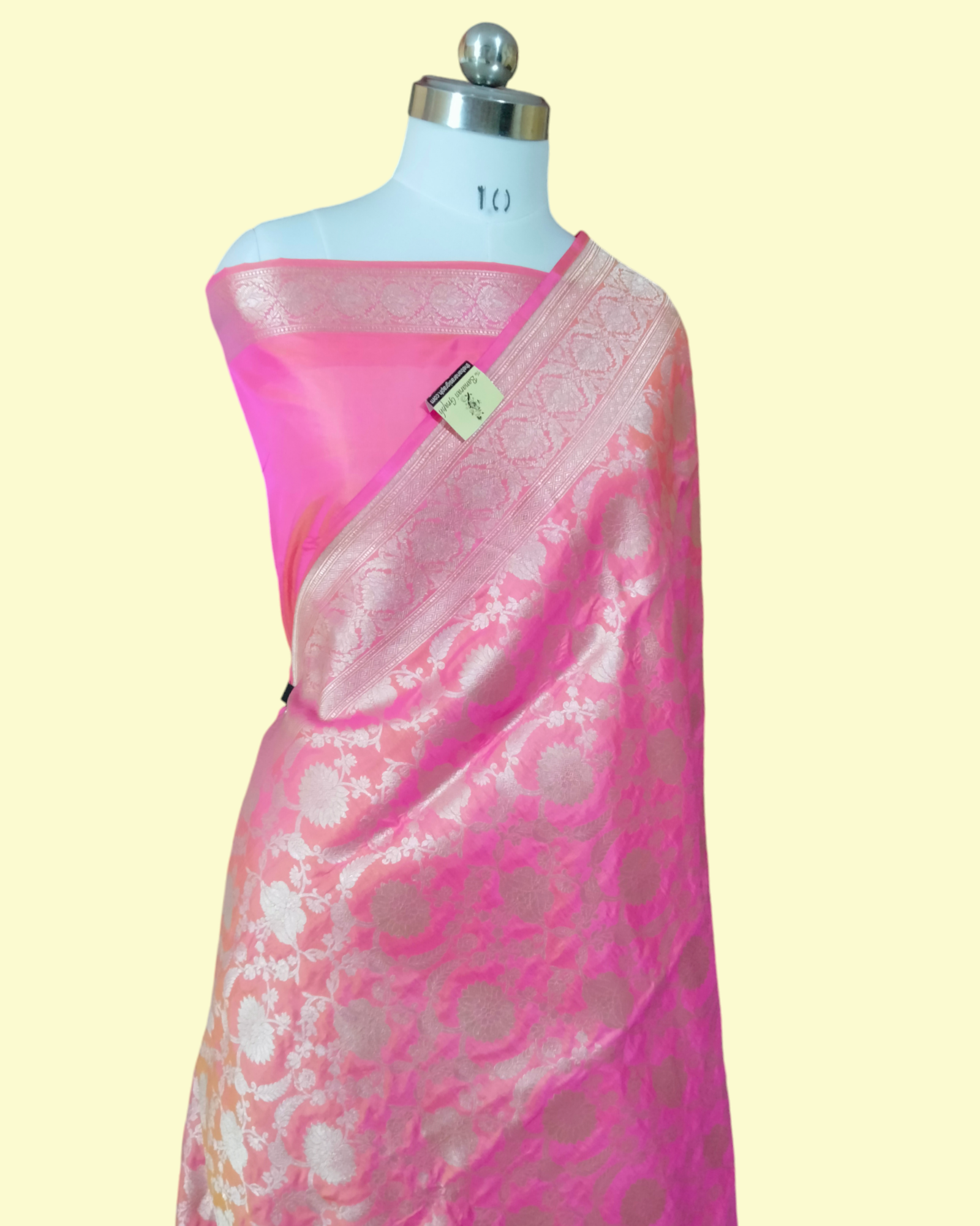 Pink Pure Katan Handloom Silk - All Over Jaal Work Banarasi Saree