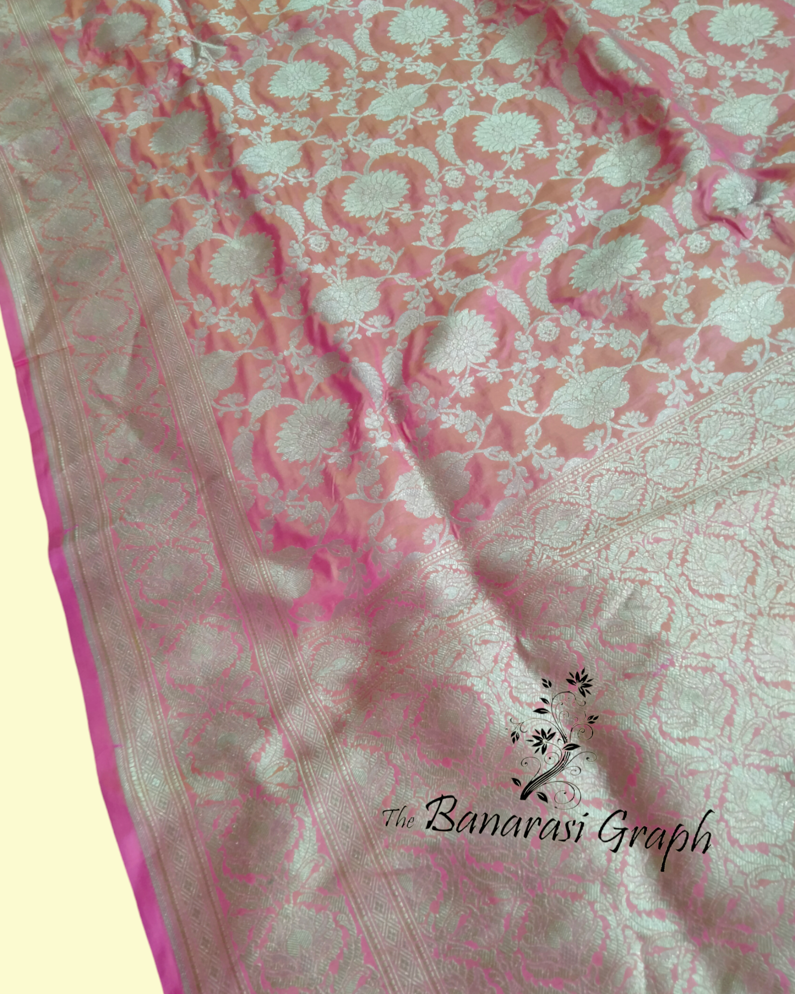 Pink Pure Katan Handloom Silk - All Over Jaal Work Banarasi Saree