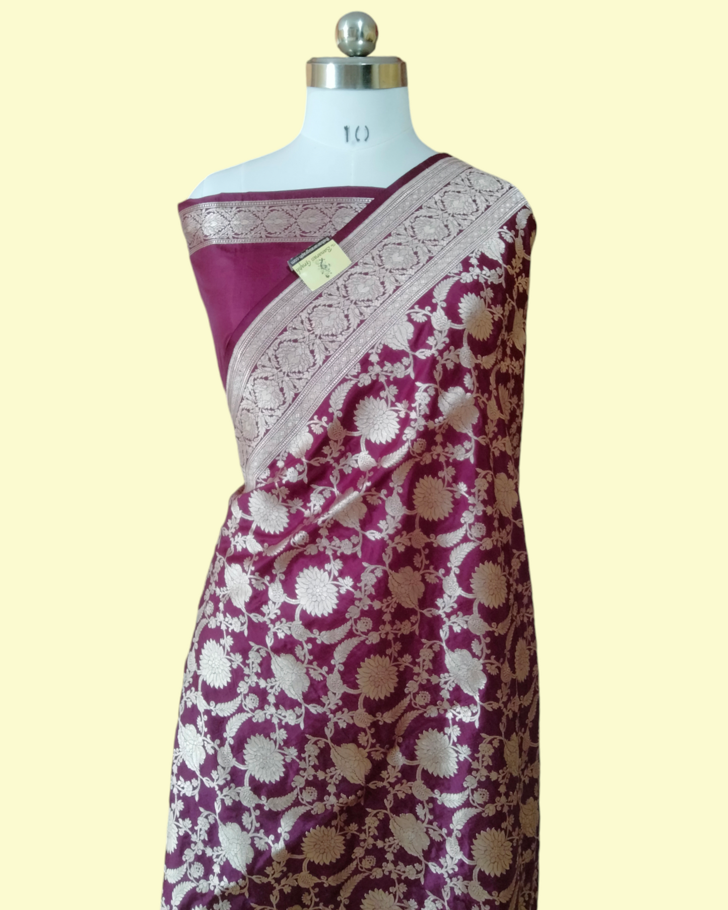 Violet Pure Katan Uppada - All Over Jaal Work Banarasi Saree