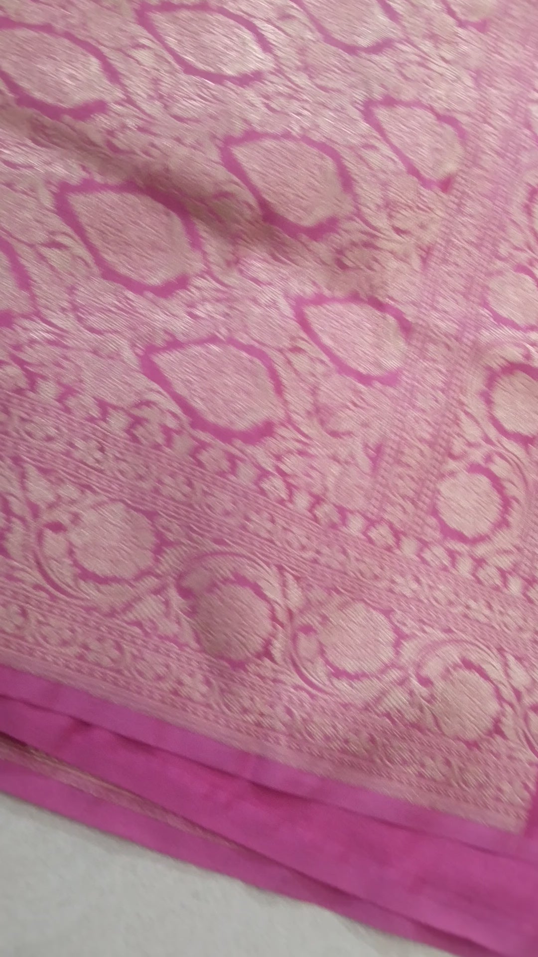 Pink Pure Katan Handloom Silk - All over Jaal Work Banarasi Saree