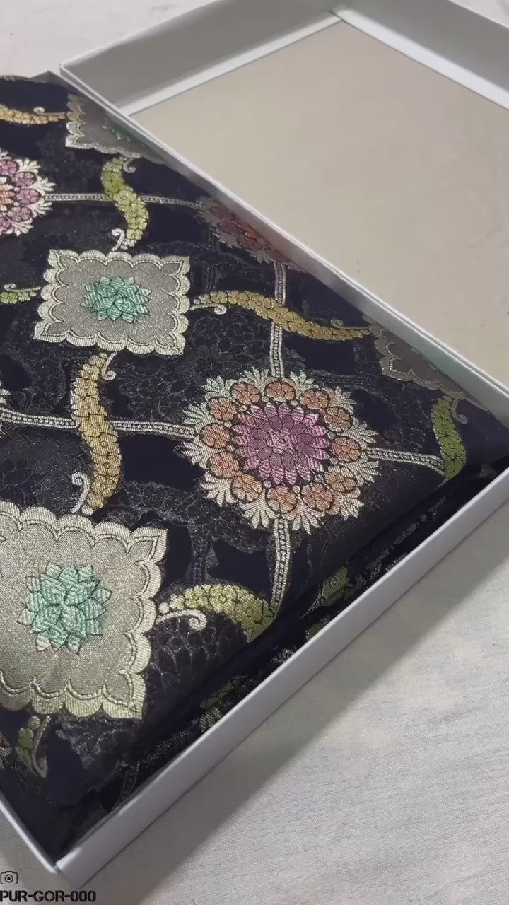 Khaddi Georgette Water Zari with Handbrush Meenakari - Pure Banarasi Saree